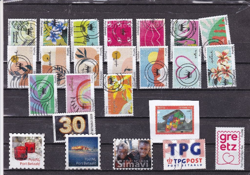 Nederland - 24 versch. PORT BETAALD zegels, Ophalen of Verzenden, Na 1940, Gestempeld