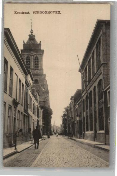 Schoonhoven Koestraat uitg S.&W. N. van Nooten, Verzamelen, Ansichtkaarten | Nederland, Ophalen of Verzenden, Voor 1920, Ongelopen