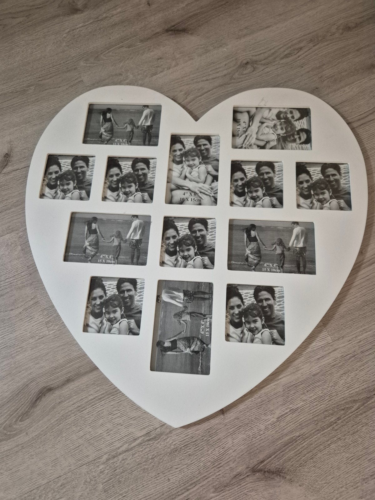 Hartvormige fotolijst voor 12 foto's - Wit, Ophalen, Kunststof, Gebruikt, Hangend
