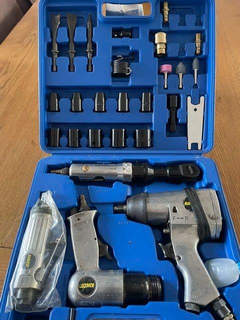 Slagmoersleutel set met luchtbeitel, haakse sleutel , enz., Auto diversen, Autogereedschap, Ophalen of Verzenden, Zo goed als nieuw