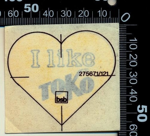 Sticker: Toko - I like, Ophalen of Verzenden, Zo goed als nieuw, Bedrijf of Vereniging