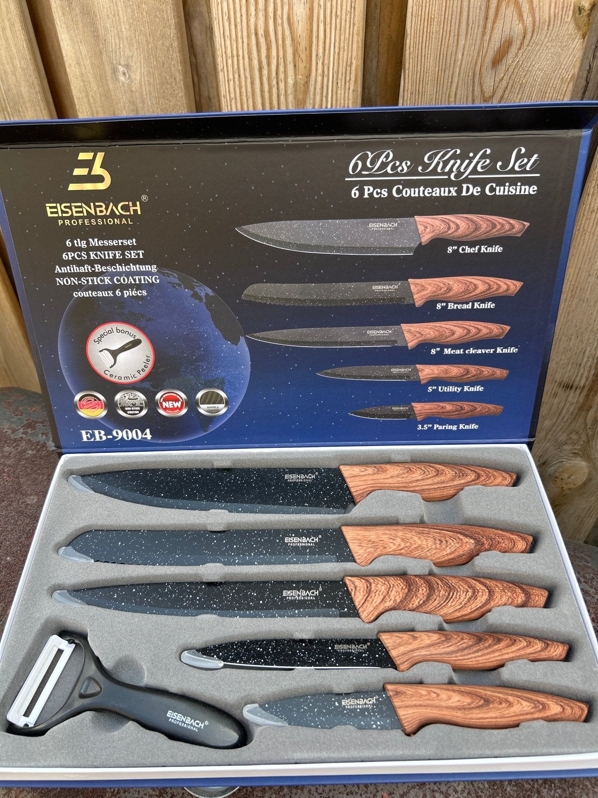 Eisenbach Professionele Messenset - 6-delig met dunschiller, Huis en Inrichting, Keuken | Bestek, Los bestek, Nieuw, Ophalen of Verzenden