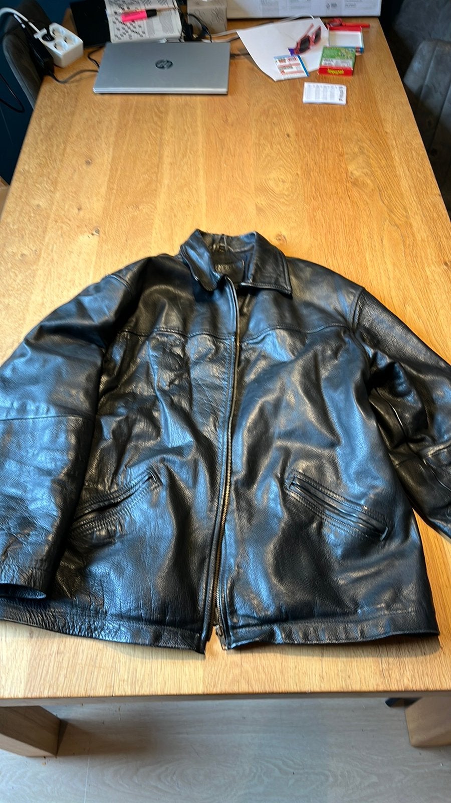 Leren jas Heren, Kleding | Heren, Jassen | Winter, Ophalen, Gedragen, Maat 56/58 (XL), Bruin