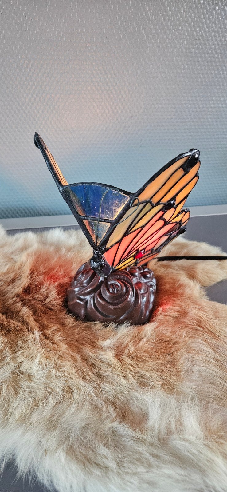 Tiffany Stijl Vlinder lamp, Handgemaakt, E14 (klein), Ophalen of Verzenden, Tiffany Style