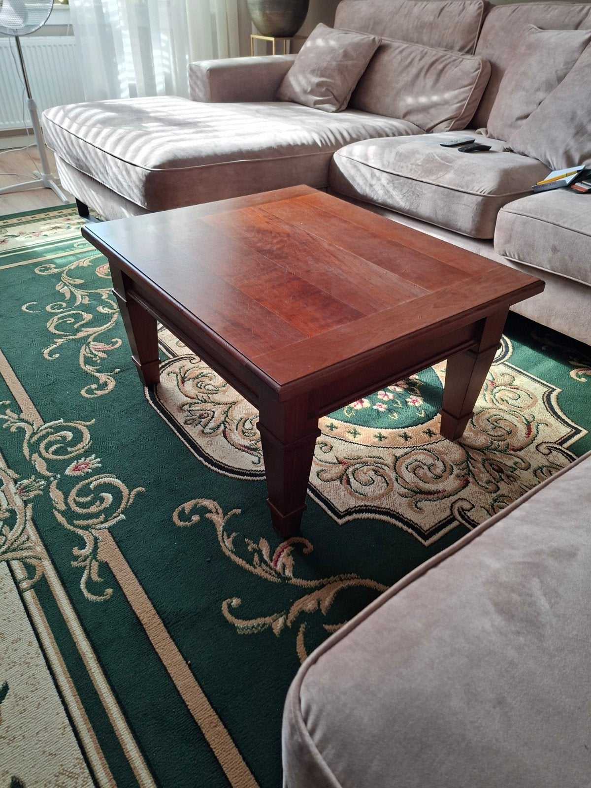 Koloniale salontafel van mahoniehout met lade, Huis en Inrichting, Ophalen, 50 – 75, Gebruikt, 50 tot 100 cm