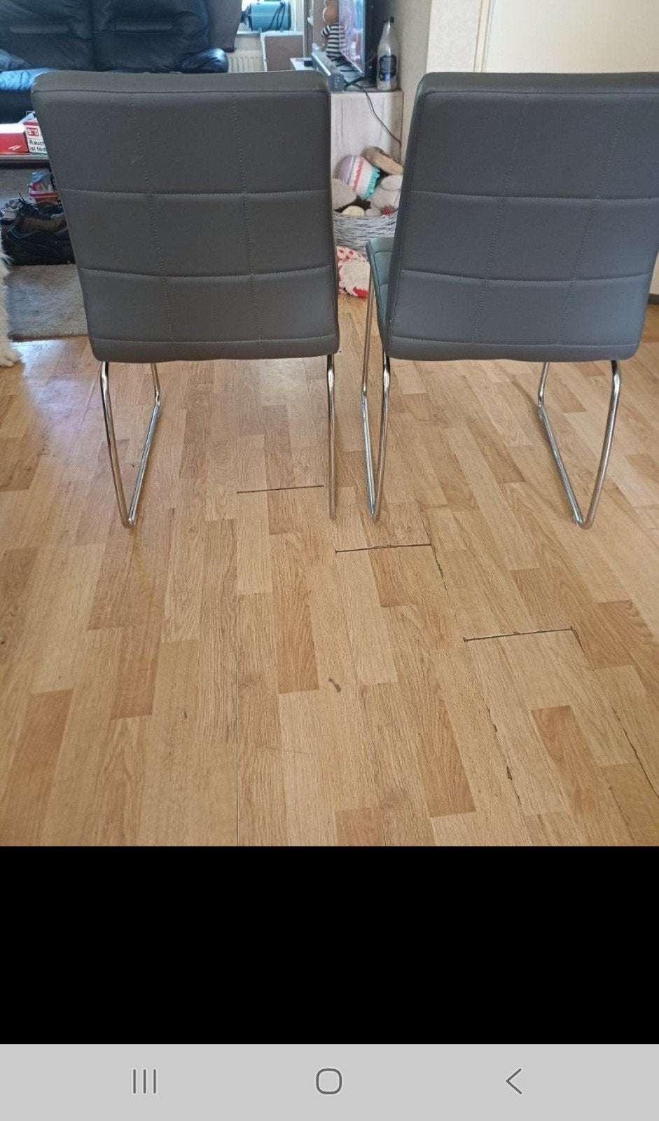TE KOOP 2 STUKS MOOIE STEVIGE STOELEN, Ophalen, Grijs