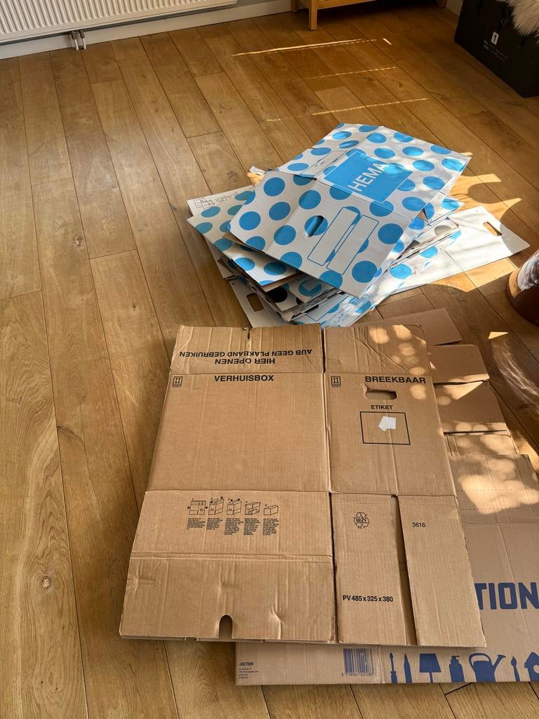 Verhuisdozen, Doe-het-zelf en Verbouw, Kratten en Dozen, Ophalen, Opvouwbaar, 50 tot 75 cm, Minder dan 40 cm