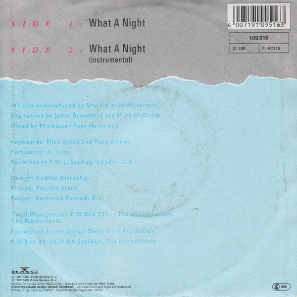 Dolly dots - what a night, Gebruikt, 7 inch, Ophalen of Verzenden, Pop