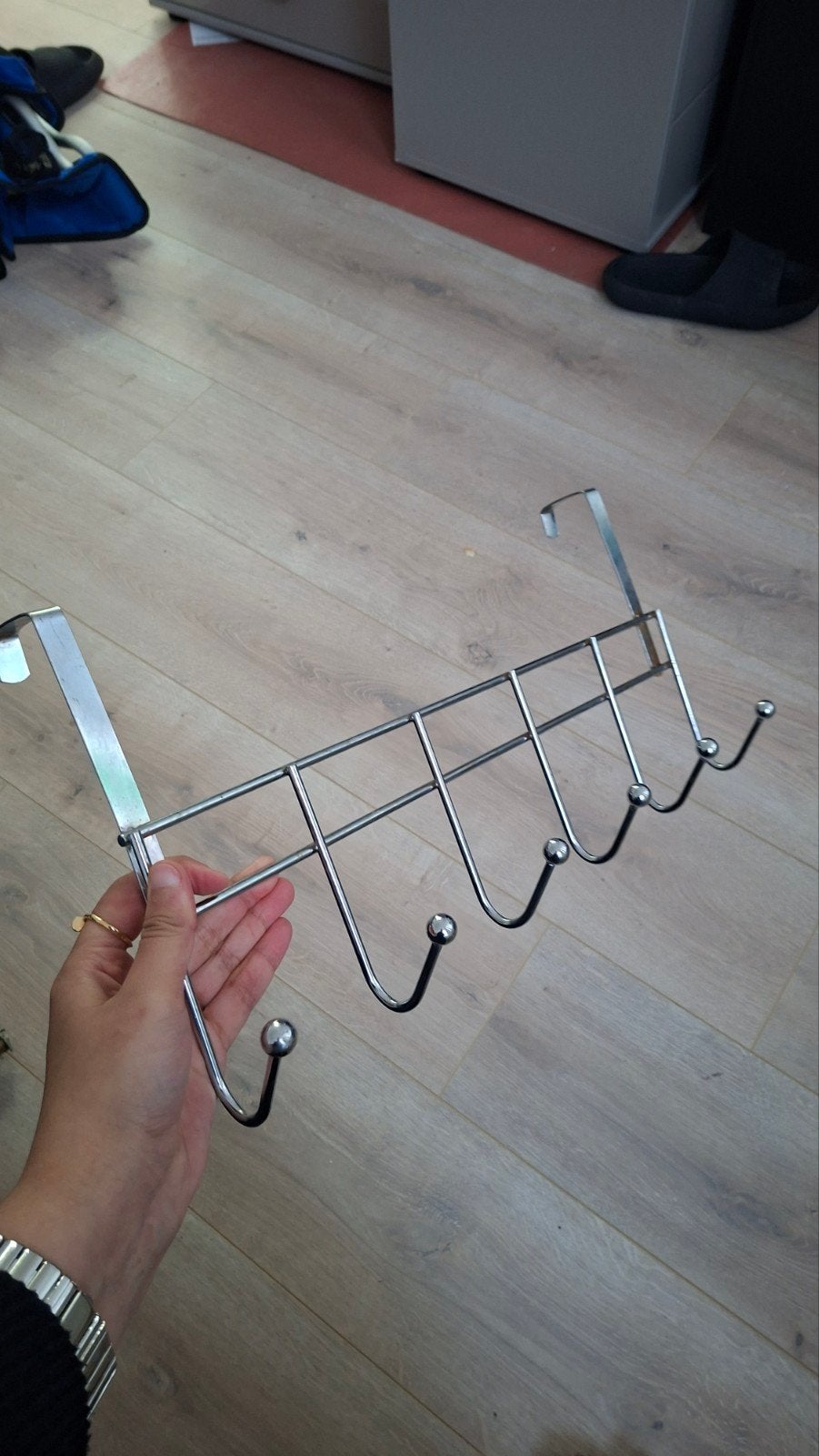 Handige deurkapstok met 6 haken - Metaal, Wandhaken, Ophalen of Verzenden, Zo goed als nieuw, Minder dan 100 cm