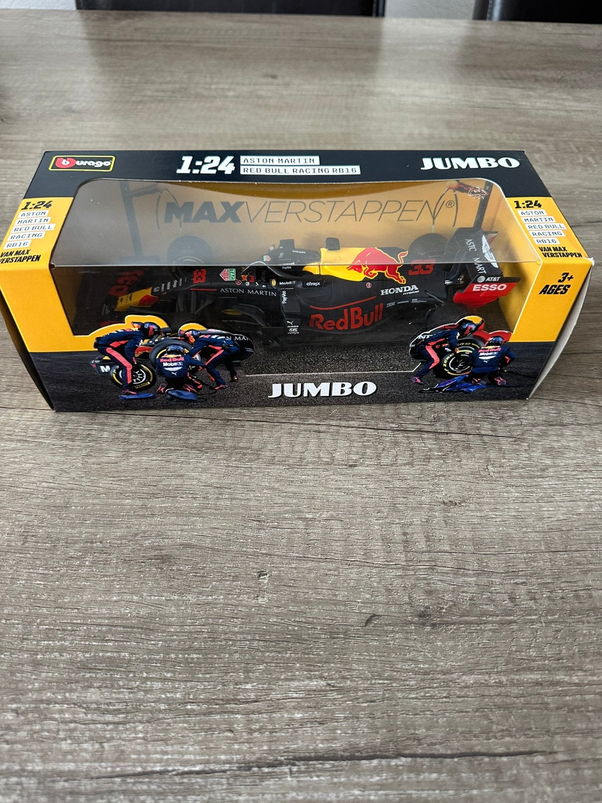 Max Verstappen jumbo 1:24, Ophalen of Verzenden, Zo goed als nieuw, Bburago