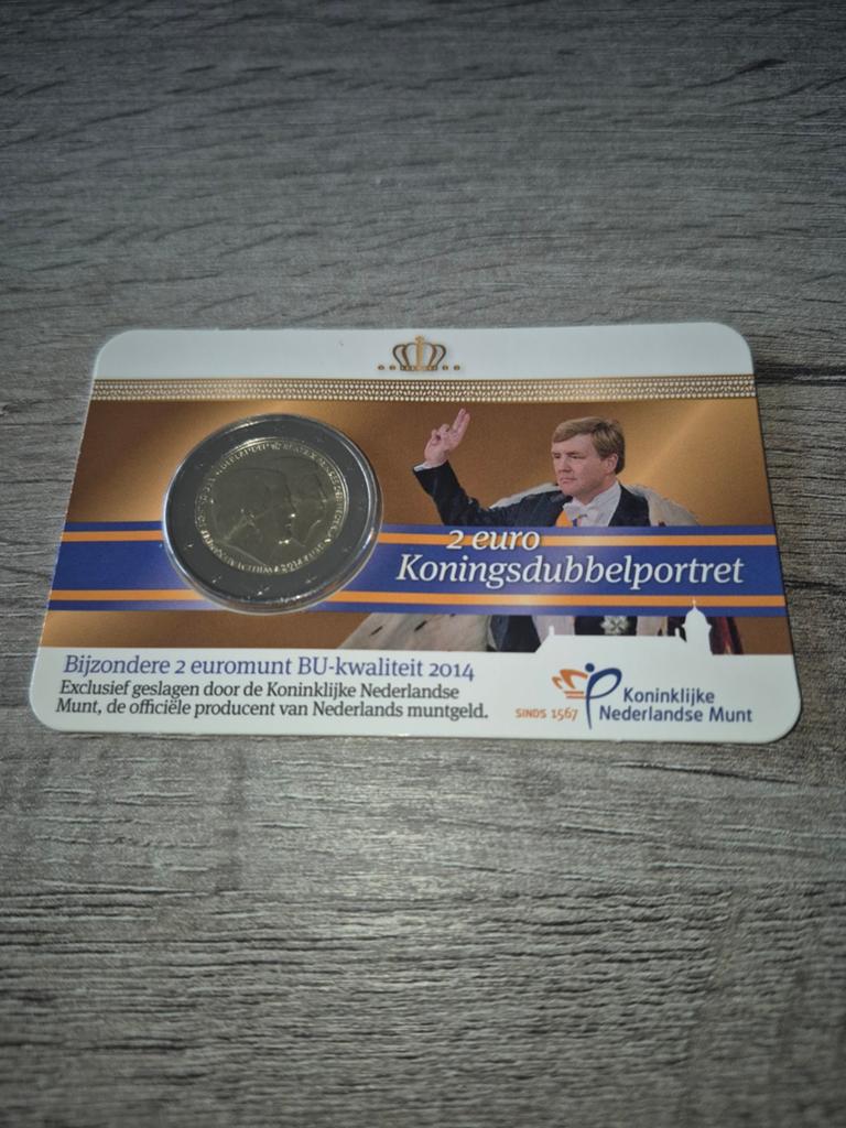 2 euro koningsdubbelportret in coincard, Ophalen of Verzenden, Koningin Beatrix, Euro's