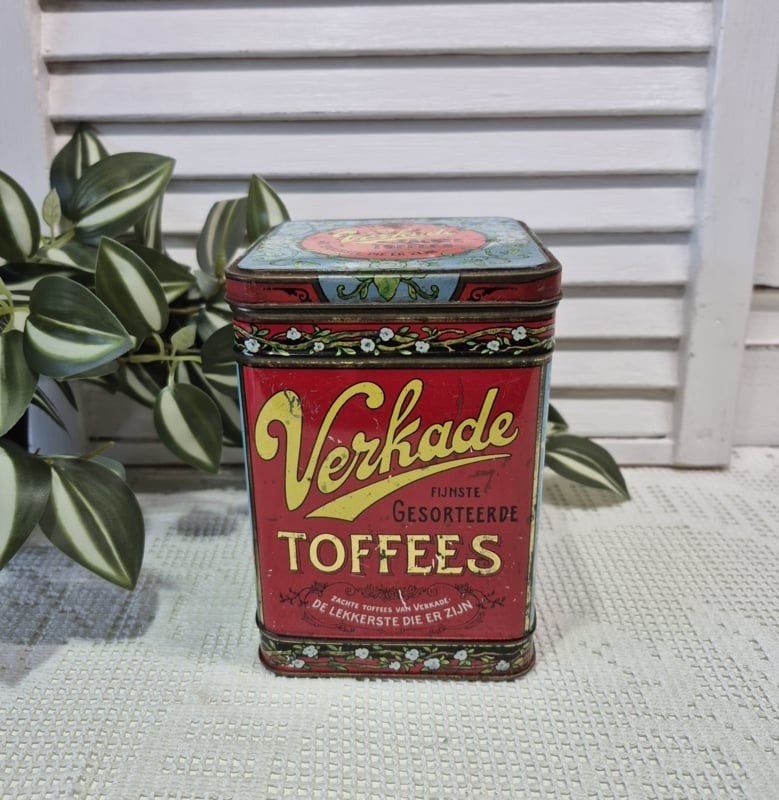 Verkade blikje toffees, Ophalen of Verzenden, Gebruikt, Overige