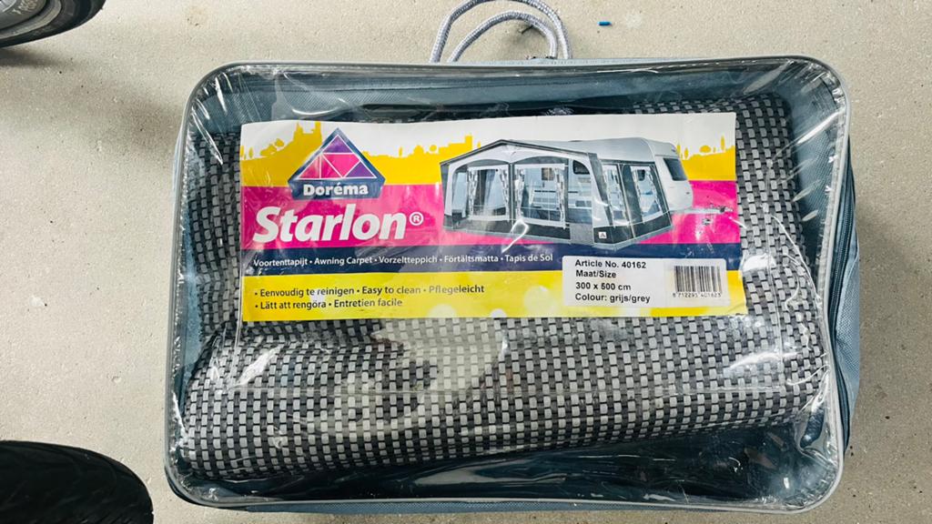 #DORÉMA STARLON LUIFEL- EN TENTTAPIJT GRIJS PVC 3OO X 5OOCM#, Ophalen of Verzenden, Zo goed als nieuw