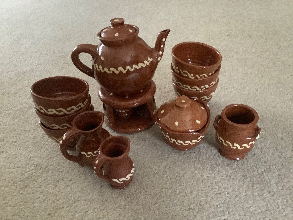 Servies Workumer aardewerk, ringeloor, 15-delig, Antiek en Kunst, Ophalen of Verzenden