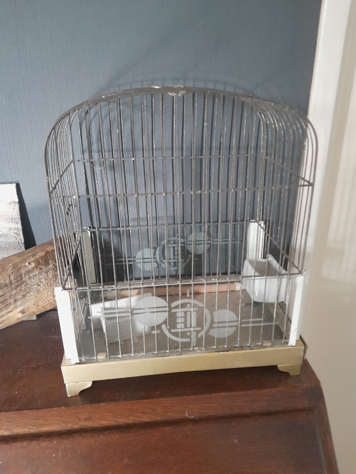 brocante vogelkooi, Ophalen of Verzenden, Metaal, Vogelkooi