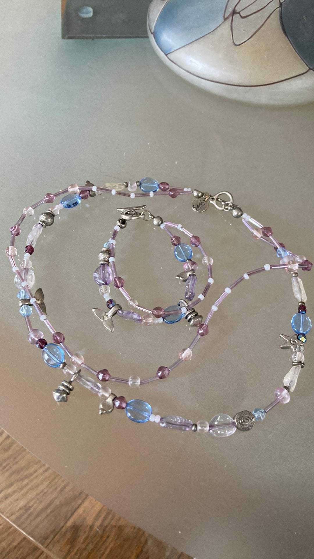 Sari design ketting plus armband verzilverd, Ophalen of Verzenden, Zo goed als nieuw, Zilver, Overige materialen