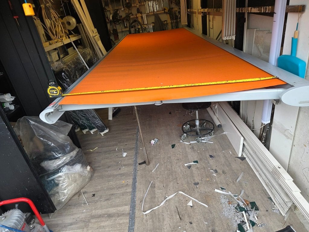 Zonnescherm weinor cassita 2, Tuin en Terras, Ophalen, Zo goed als nieuw, 450 cm of meer, Knikarmscherm