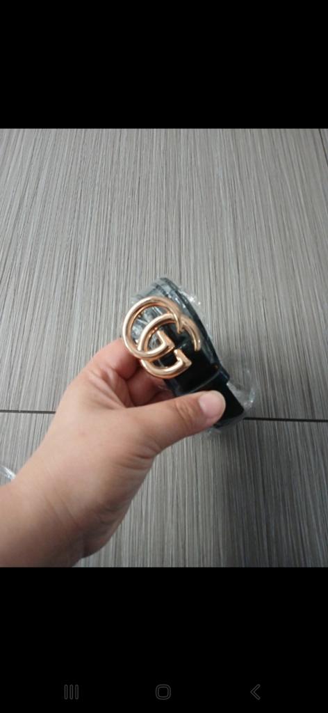 Nieuwe GG zwarte riem met gouden gesp, Ophalen, Nieuw, Zwart