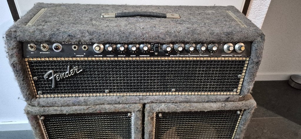 Zeldzame Vintage Fender Super Twin Top + 2 Kasten 1976, Ophalen, Gebruikt, Gitaar, 100 watt of meer