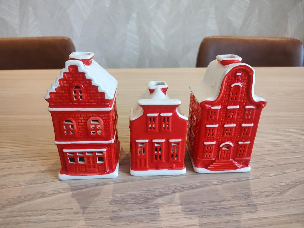 Herenhuis waxinelicht houders, Ophalen of Verzenden, Gebruikt, Overige materialen, Kandelaar