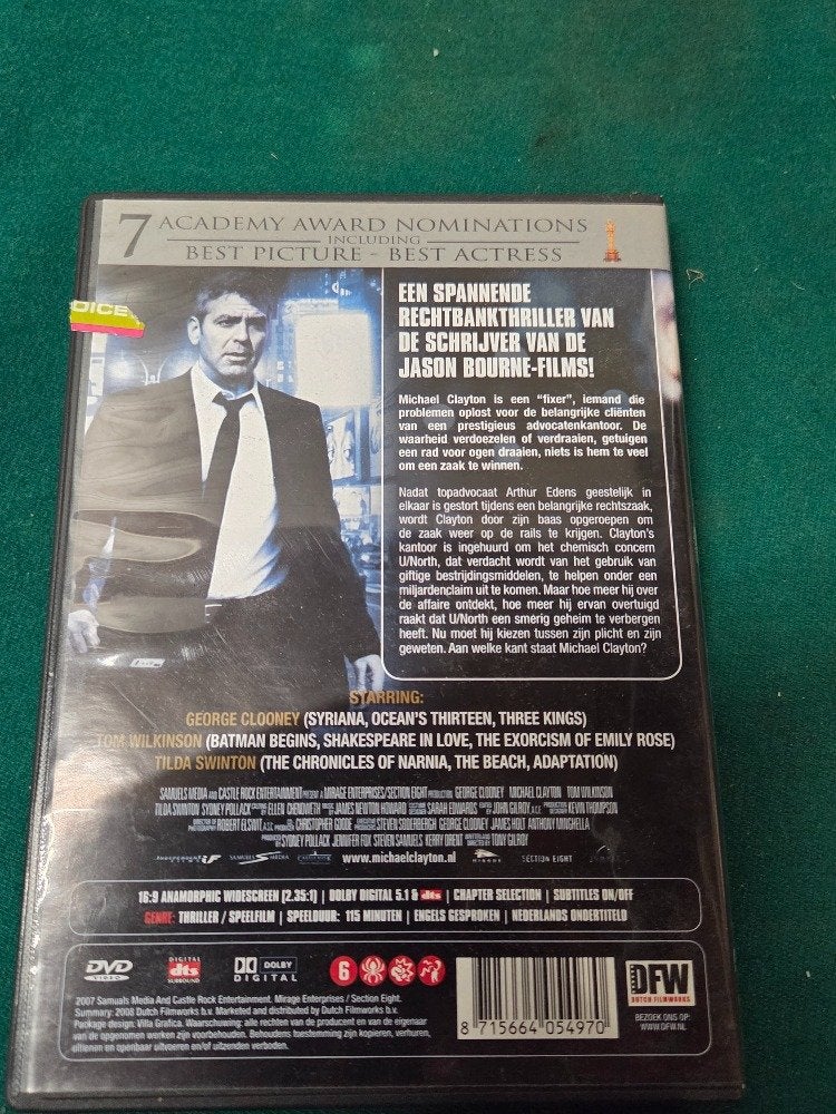 dvd michael clayton, Ophalen of Verzenden