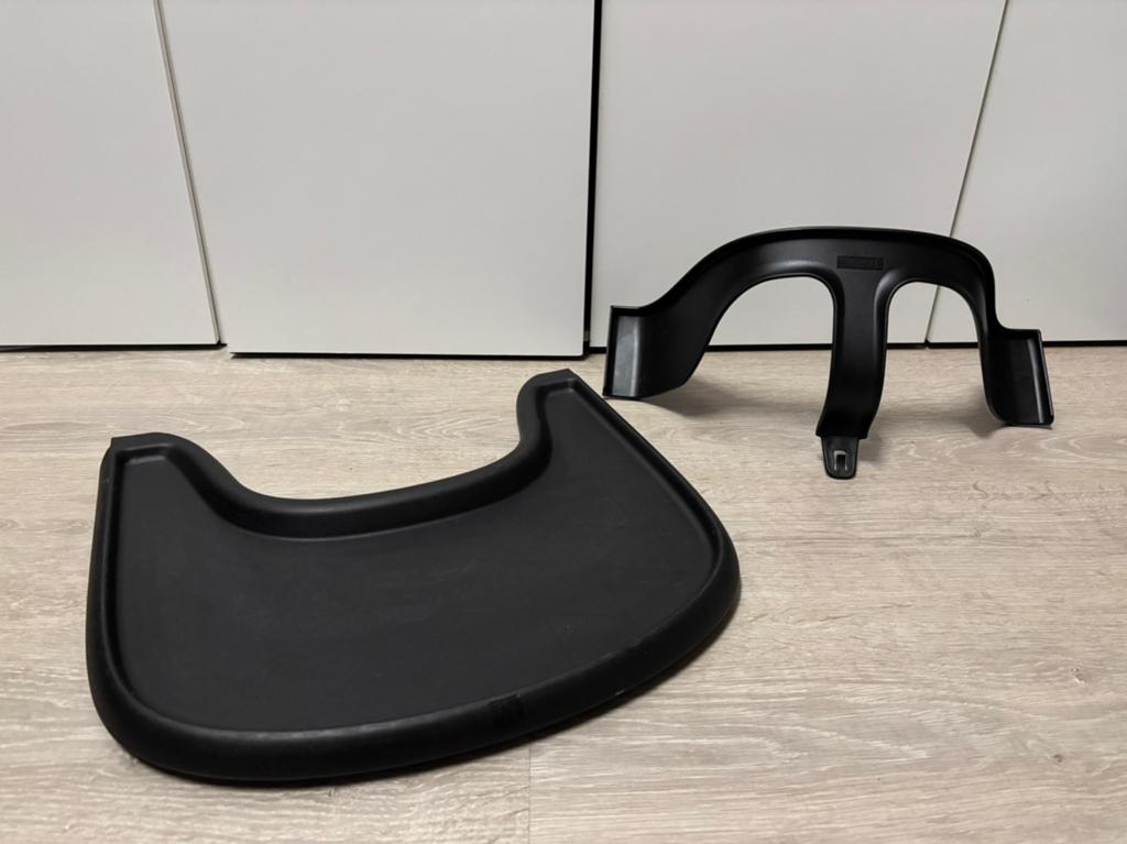 Stokke Tripp Trapp babyset zwart, Ophalen of Verzenden, Gebruikt, Meegroeistoel, Afneembaar eetblad