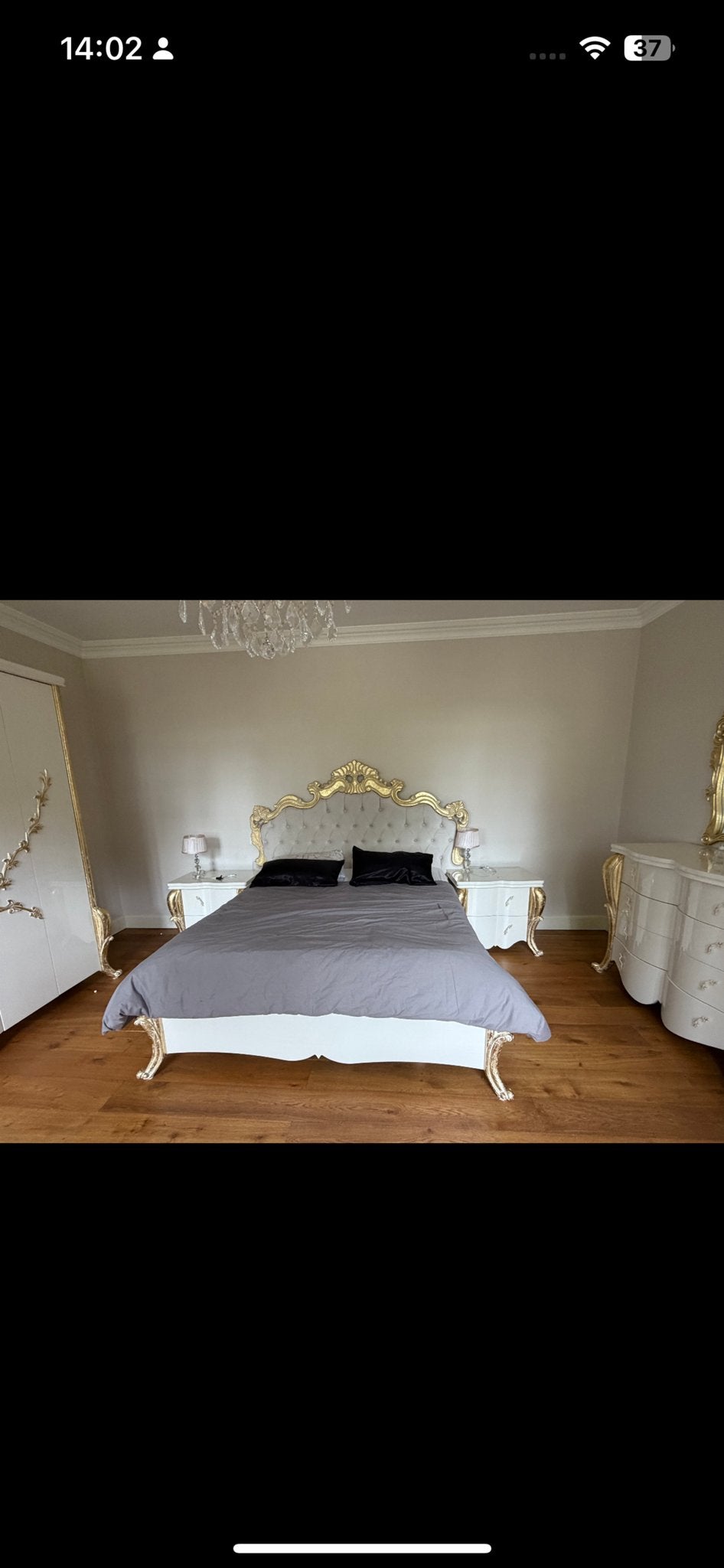 Luxe complete slaapkamer wit/goud - barok/italiaanse stijl, Ophalen, Zo goed als nieuw, Jongetje of Meisje