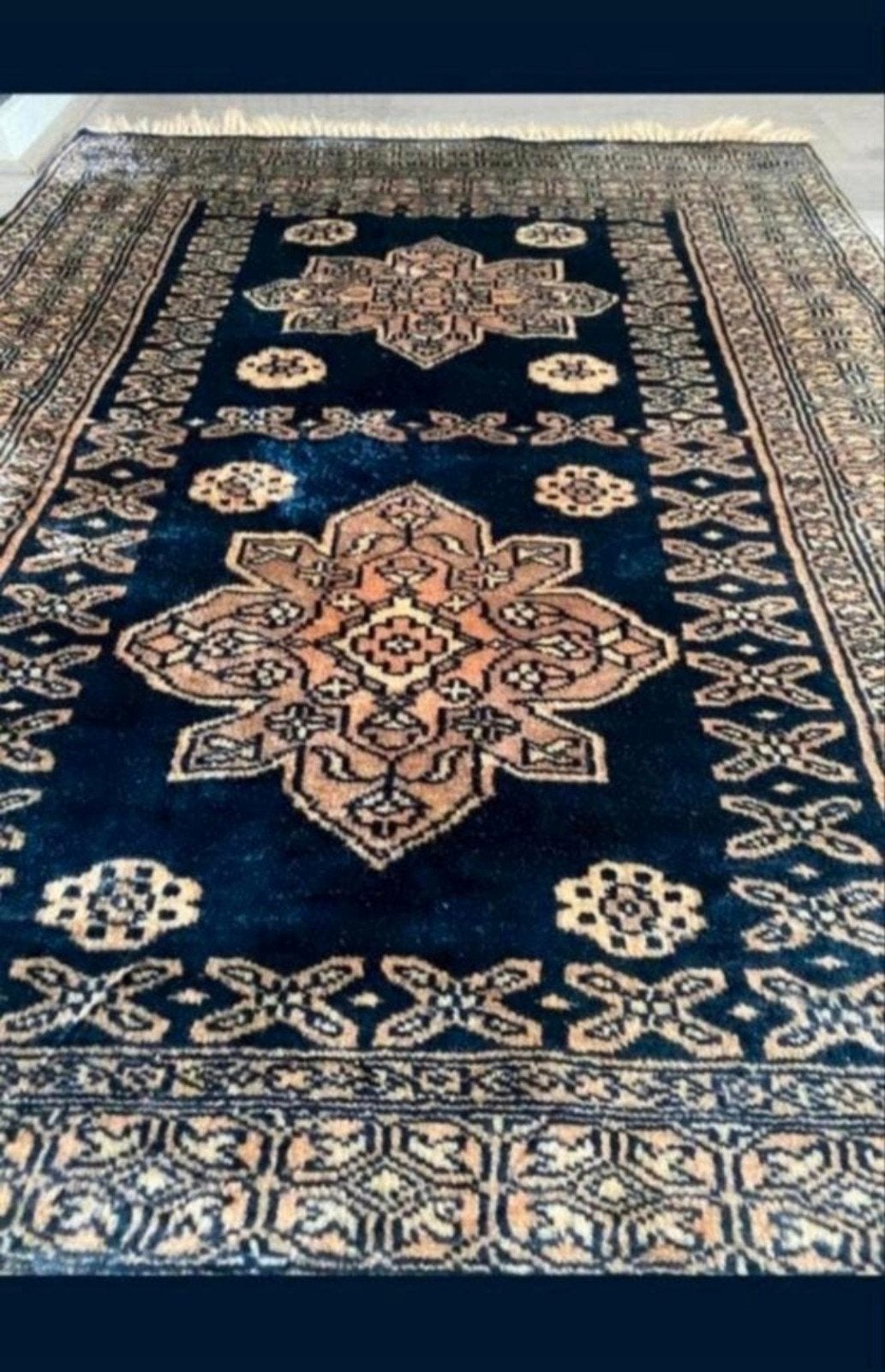 Prachtige handgemaakte Bouchara  kleed -127x78 cm- Topstaat, Ophalen, 100 tot 150 cm, 50 tot 100 cm, Zo goed als nieuw