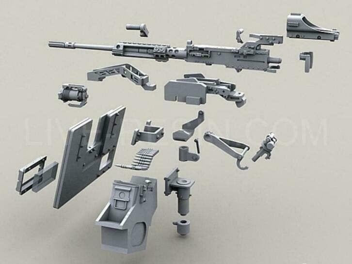 LiveResin	LRE35051	M2 Browning .50 Cal. MG on MK93 1/35, Verzenden, Nieuw, 1:35 tot 1:50