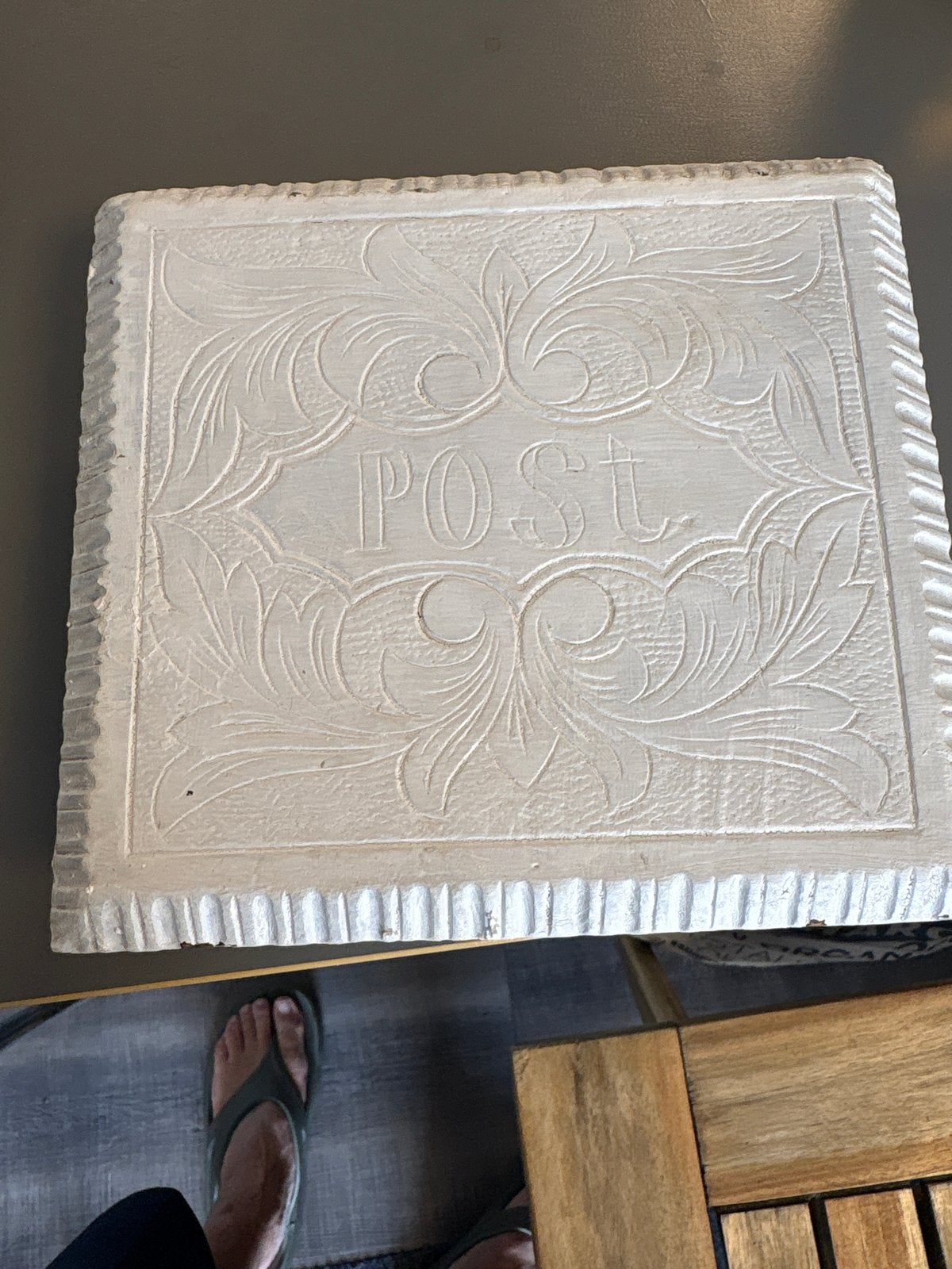 Antiek houten postbakje, wit geverfd, Antiek en Kunst, Ophalen of Verzenden