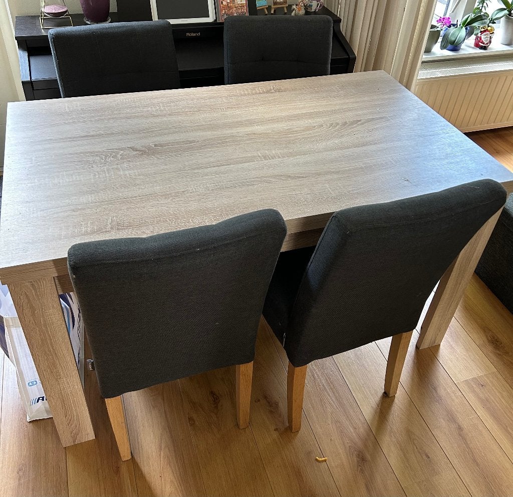 Tafel en stoelen, Ophalen, Overige materialen, Gebruikt, 100 tot 150 cm