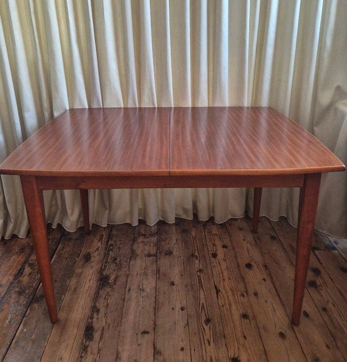 vintage tafel houten design uitschuifbare eettafel, Ophalen, Gebruikt, Rechthoekig, 50 tot 100 cm