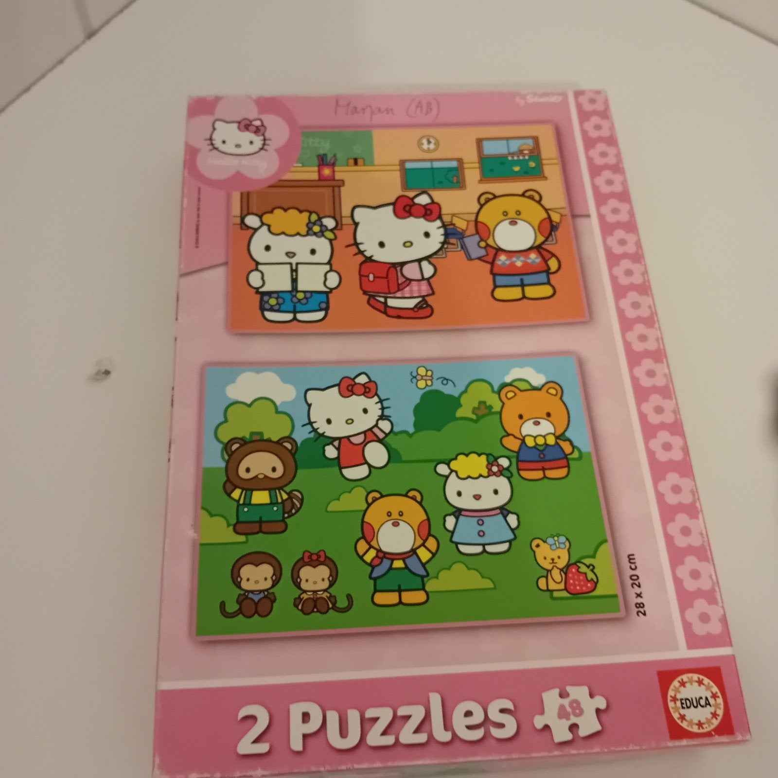 Hello Kitty 2 Puzzels (48 stukjes) - Educa, Kinderen en Baby's, Ophalen of Verzenden, Minder dan 10 stukjes, Zo goed als nieuw