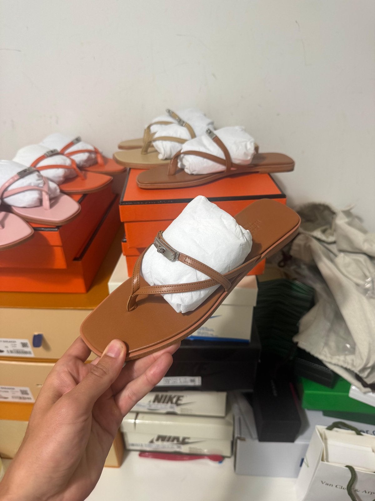 Hermès Miss-sandalen bruin, Ophalen of Verzenden, Nieuw, Bruin