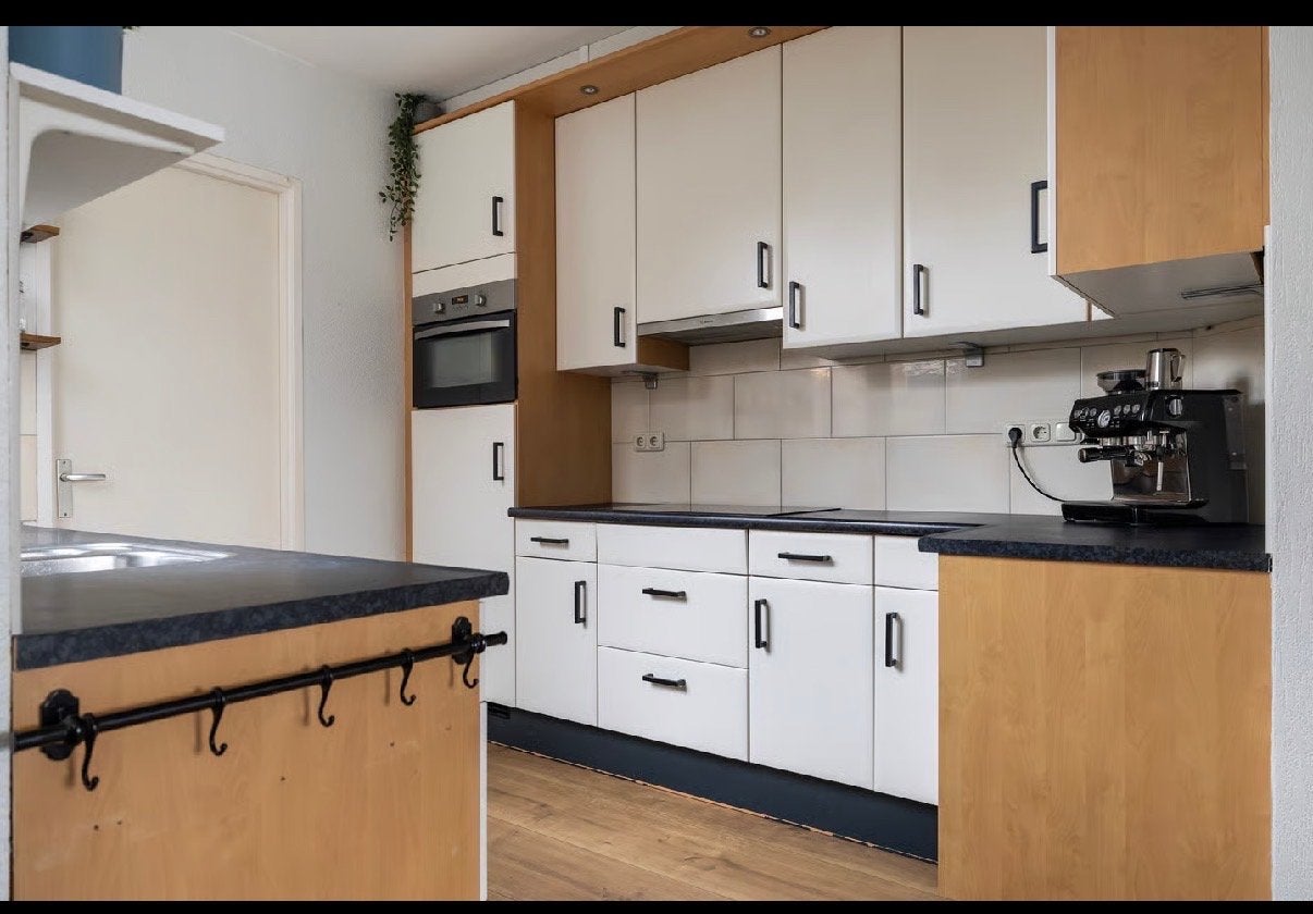 Complete hoek keuken met inbouwapparatuur, Ophalen, Gebruikt, Wit, Dubbelwandige keuken