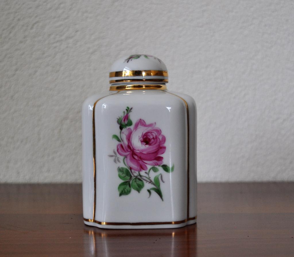 Vintage Potje Porselein Roos Bloem 12 cm, Ophalen of Verzenden