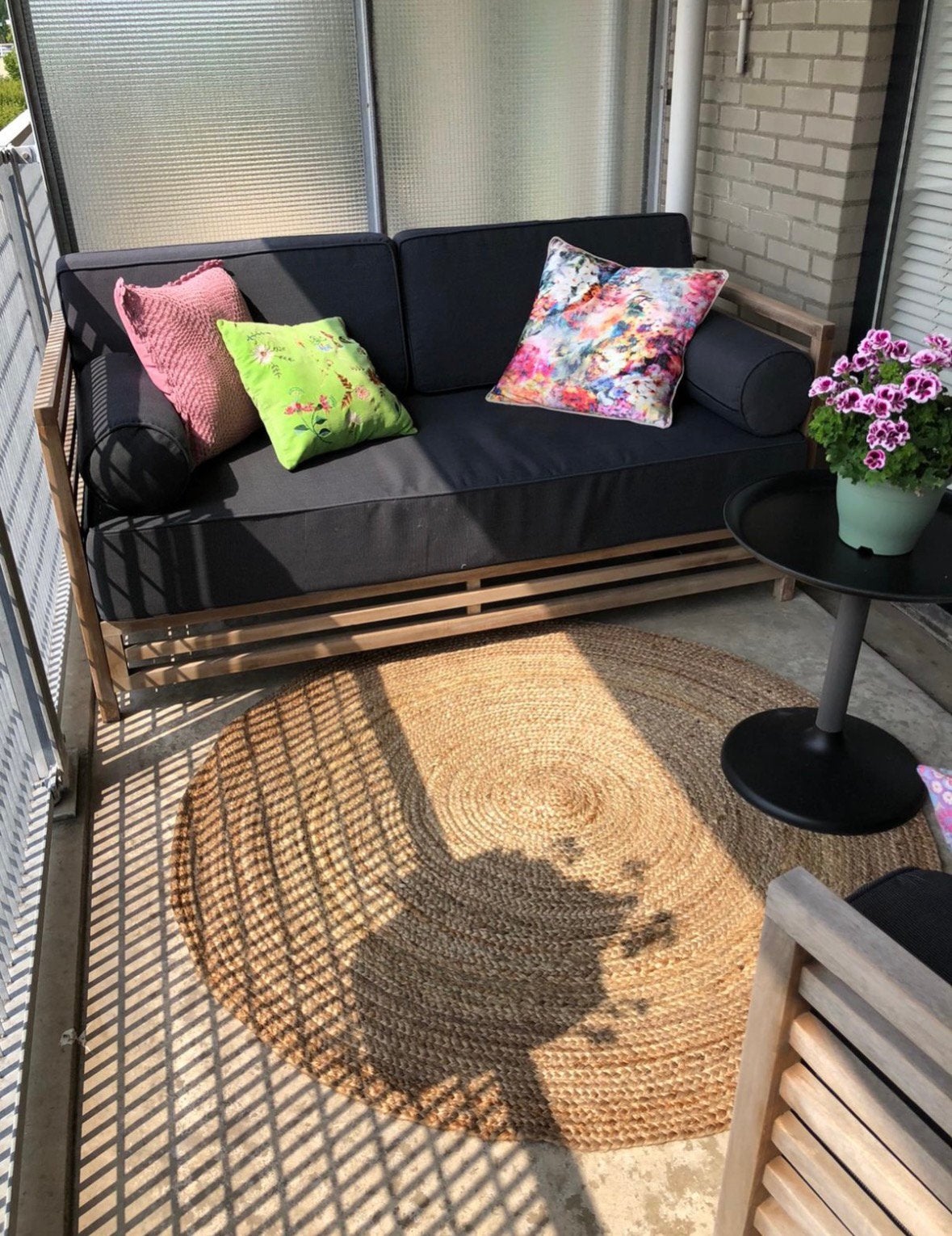Loungeset - Hard houten bank met bijpassende stoel, Tuin en Terras, Ophalen, Hardhout, 3 zitplaatsen, Zo goed als nieuw