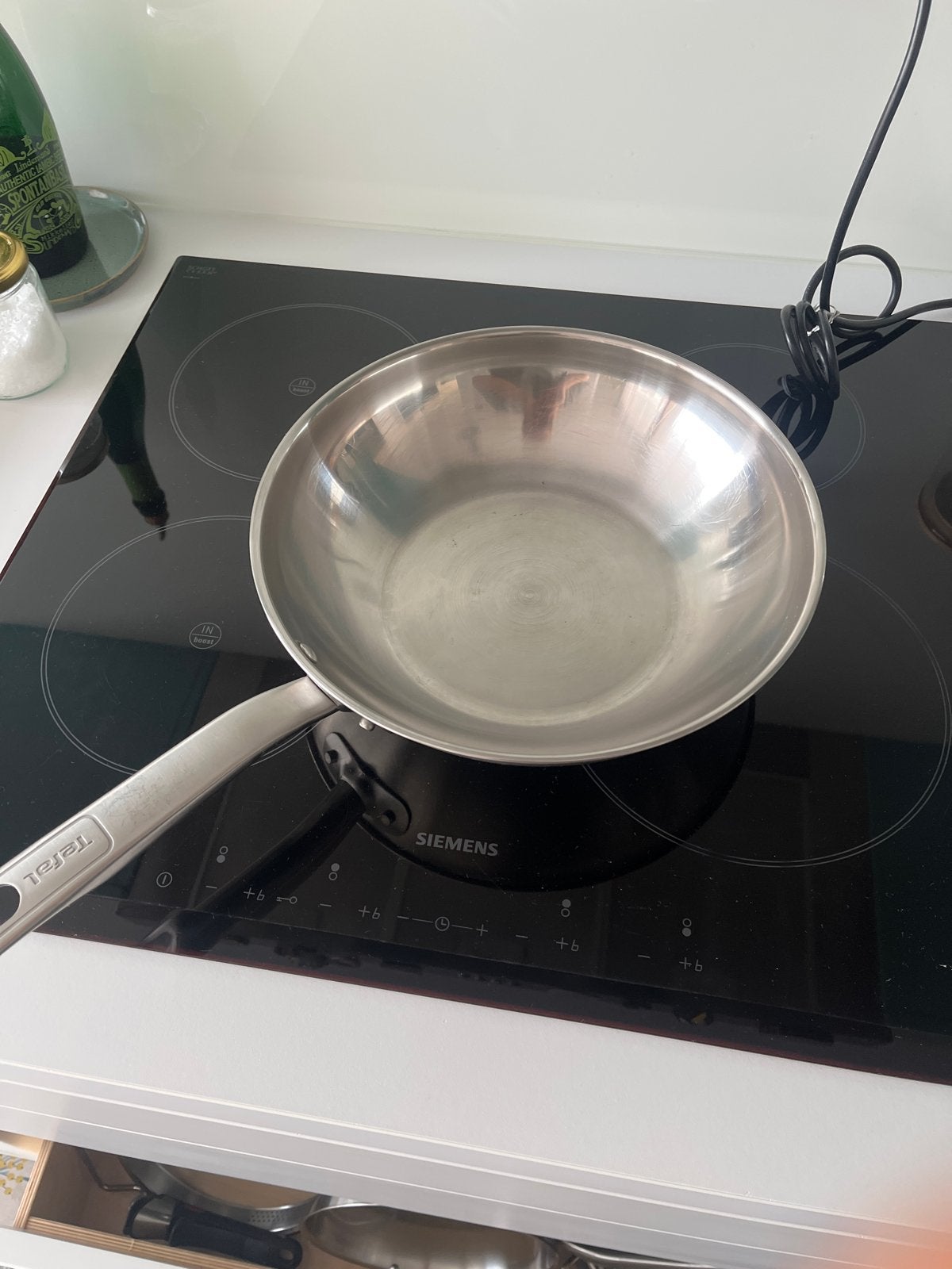 Tefal wokpan RVS, Koekenpan, Tefal, Ophalen of Verzenden, Zo goed als nieuw
