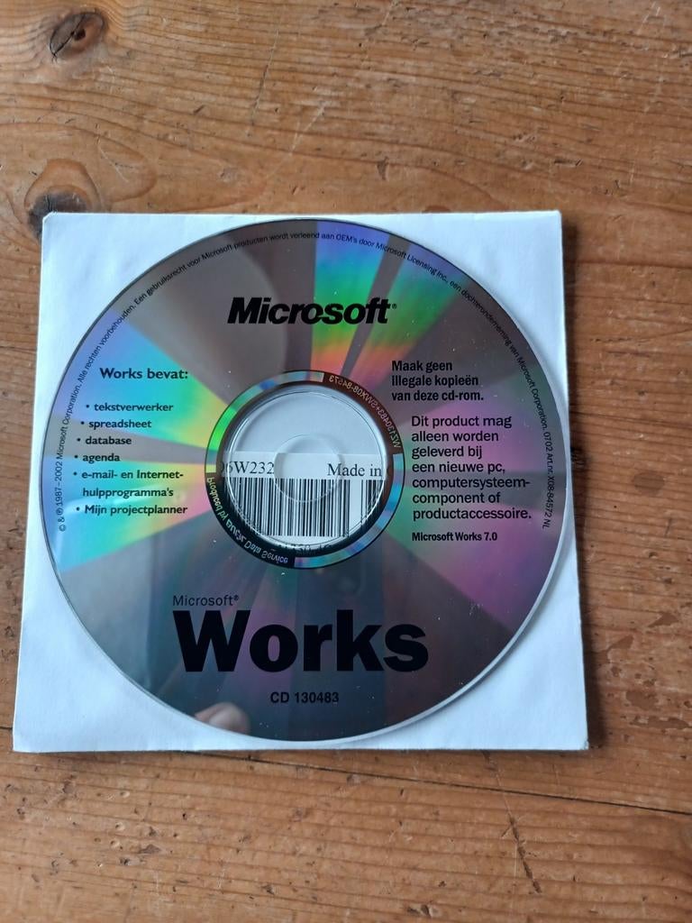 Microsoft Works 7.0 CD-ROM voor Windows, Computers en Software, Besturingssoftware, Ophalen of Verzenden