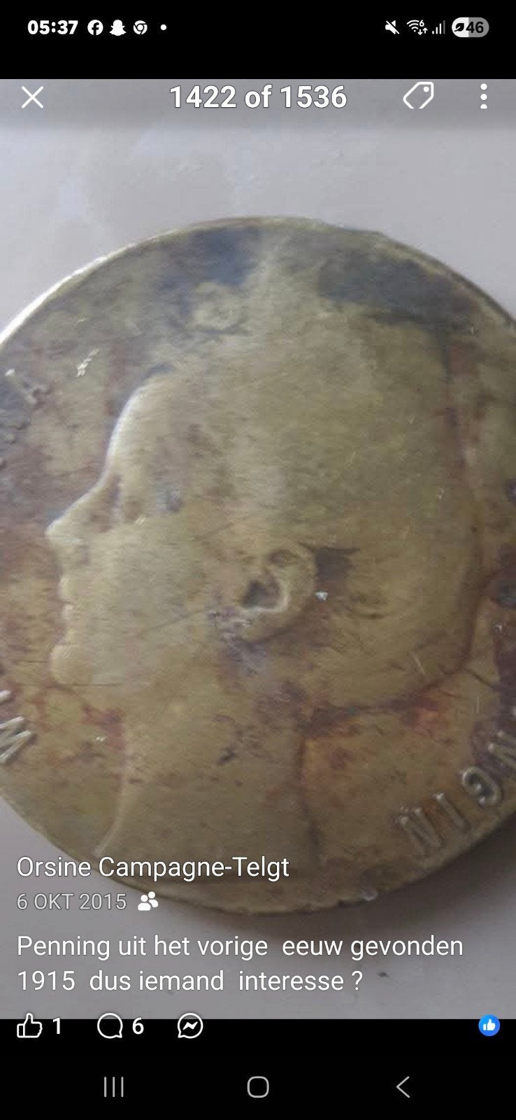 Eeuwen oude bronzen penning, Ophalen