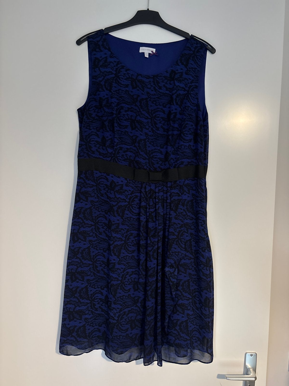 Charles Vögele Jurk Blauw Zwart Kant Maat 44, Kleding | Dames, Blauw, Maat 42/44 (L), Ophalen of Verzenden, Zo goed als nieuw
