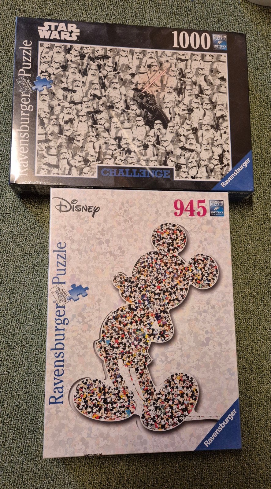 2 Nieuwe Ravensburger Puzzels: Star Wars & Mickey (945/1000), Ophalen of Verzenden, 500 t/m 1500 stukjes, Nieuw, Legpuzzel