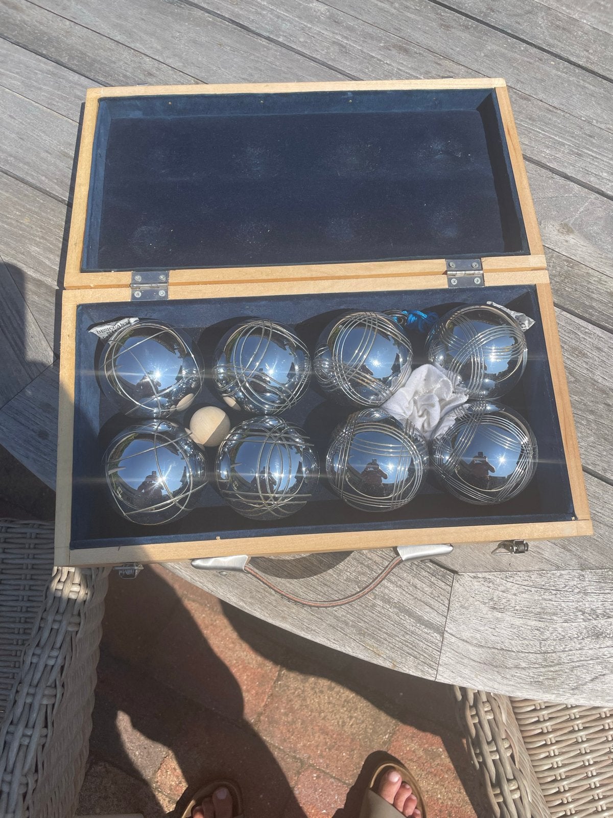 Jeu de boules set in houten kist, Ophalen, Gebruikt