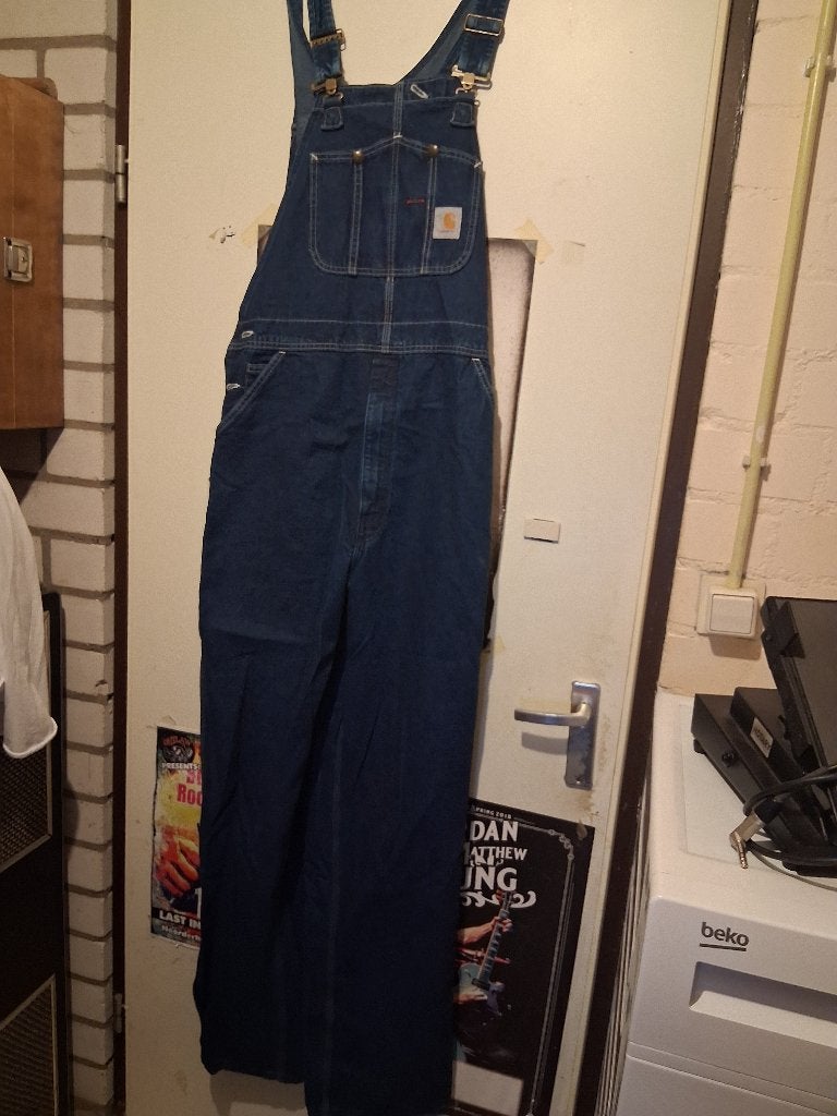 Tuinbroek (spijkerbroek) Carhartt, Maat 38/40 (M), Blauw, Nieuw, Ophalen of Verzenden