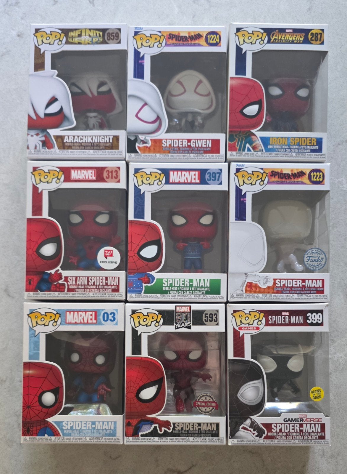 9 Spiderman Funko Pop! Figuren - Diverse Collectie, Ophalen of Verzenden, Nieuw