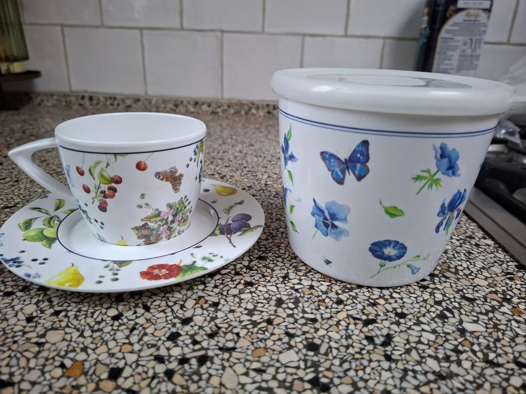 Janneke brinkman fruits and flowers rosti mepal kop schotel, Caravans en Kamperen, Kampeeraccessoires, Ophalen of Verzenden, Zo goed als nieuw