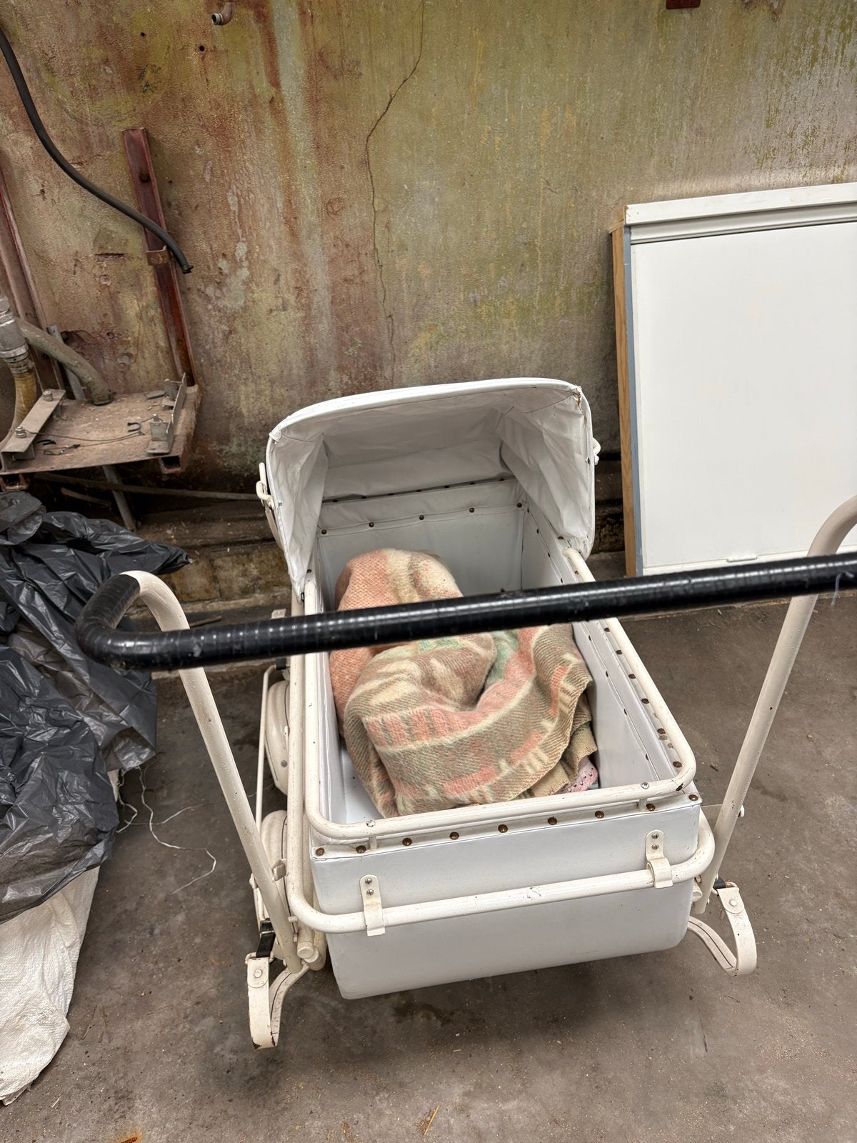 Vintage kinderwagen - Wit, Gebruikt, Ophalen of Verzenden, Met reiswieg, Kinderwagen