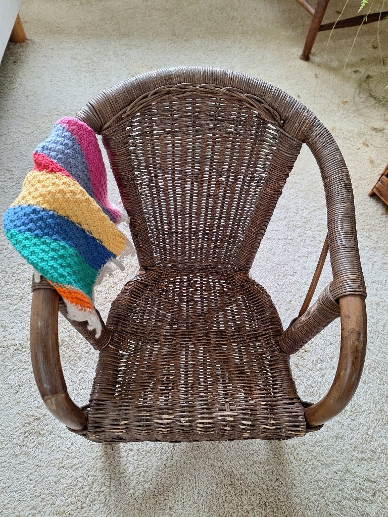 Rieten kinderstoeltje, Kinderen en Baby's, Kinderstoelen, Ophalen, Gebruikt, Overige typen