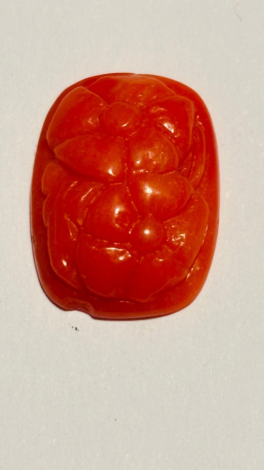 Handgesneden Bloedkoraal Bloemmotief 15x11 mm, Overige merken, Verzenden, Nieuw, Edelsteen