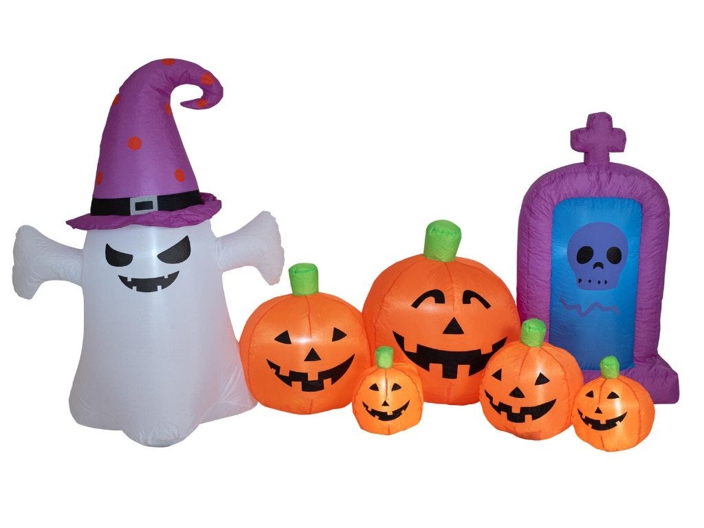 Europalms halloween opblaasbare geest met pompoen 244 cm, Versiering, Halloween of Griezel, ., Nieuw